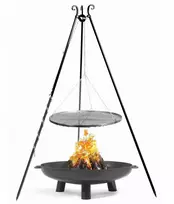 Cook King Cookking Grilis ant trikojo, skirtas sodui, juodas plienas, 80 cm + lauko židinys Bali 80 cm