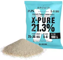 Browin® Turbo X-pure 403106 mielės | distiliavimui | aukštos kokybės fermentacinės mielės iki 21,3% alkoholio per 48 valandas | 100 litrų ir 36 kg cukraus | 360 g