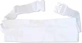 Stilux® Ihram diržas su juosmens krepšiu hadžui ir umrai, baltas medvilninis piligriminis diržas su 3 skyrių kišene ir plokščia sagtimi, baltas
