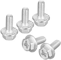 Sourcing map Phillips šešiabriaunių flanšinių varžtų rinkinys M4 x 10 mm, 30 vnt., nerūdijančio plieno 304, šešiabriaunė galvutė