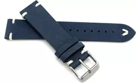 Sulla 22 mm vyriškas odinis laikrodžio dirželis, sportiškas antikvarinis stilius, jūrinis mėlynas, tamsiai mėlynas, retro, vintažinis
