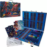 Marvel Avengers Spiderman spalvinimo rinkinys su 130 dalių - rašikliai dėkle su spalvinimo lapais, spalvinimo pieštukai vaikams, mokyklinės prekės (daugiaspalvis Spiderman)