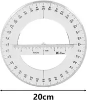 20cm Apvalus kampainis 360 laipsnių plastikinis matavimo įrankis
