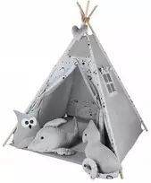 TIPI TEEPEE palapinė su gyvūnų pagalvėmis + širdis