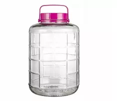 Didelis stiklinis stiklainis 12l su plastikiniu dangteliu ir rankena, 12l stiklainis agurkams
