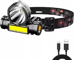 Led galvos žibintas usb turistinis žibintas žvejybai