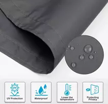 Sunnylaxx balkono privatumo uždanga, balkono uždangalas, 90 x 600 cm, apsauga nuo vėjo, nepermatoma balkono danga, 160 g/m² poliesteris (pes), apsauga nuo vėjo ir uv spindulių, su kilpomis ir kabelių raišteliais, antracito spalvos