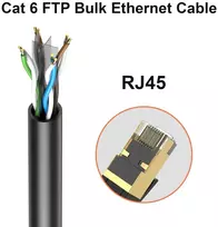 Jarnhng lauko cat 6 ethernet kabelis 250 m, didelės spartos lan tinklo kabelis, bulk cat 6 interneto kabelis, 10gbps, 550 mhz, awg26 utp cca (250 metrų, juodas)
