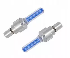 Led 30mm dviračio žibintai ant ventilio - 2 vnt. - mėlyni