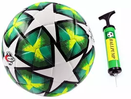Žalias futbolo kamuolys vaikams, mokyklinis, patvarus + pompa