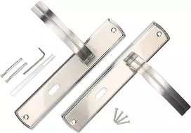 Kotarbau® Durų Rankenų Komplektas 72 mm Bb Ilga Plokštelė Nikelio-chromo Universalus Modernus