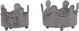 Chic Antique karūnos formos vazonų rinkinys, 2 vnt., antikvarinis žvakidė, dekoratyvinis dubuo