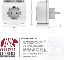 Atgalinės atskaitos laikmačio lizdas - laikmačio jungiklis - lizdo laikmatis - mechaninis laikmatis - energiją taupantis lizdas - ventiliatoriaus šildytuvui - 240 v - 3840 w - energiją taupantis - baltas