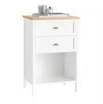 Fotelis Sobuy Sofa staliukas, pagalbinis staliukas su 2 stalčiais, spintelė dokumentams Fbt126-wn
