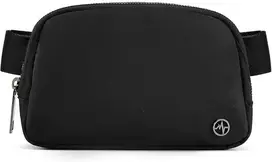 Laikrodis Unisex juosmens krepšys, Pander 1l fanny pack moterims su reguliuojamu dirželiu, mažas juosmens krepšelis treniruotėms, bėgiojimui, kelionėms, žygiams, juodas poliesteris