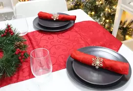 Christmas Concepts® 4 auksiniai servetėlių žiedai – prabangus kalėdinis servetėlių laikiklis – stalo dekoracija (snaigė)