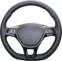 Mewant juodos dirbtinės odos automobilio vairo apdangalas siuvimui rankomis, skirtas Golf 7 Mk7 Polo B8 Tiguan odiniam vairui