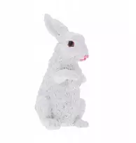Baltas velykinis zuikutis, triušio figūrėlė, dekoracija kompozicijoms, 7 cm