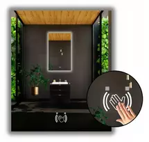 Led veidrodis 50x65 su sensoriniu bekontakčiu jungikliu, atsparus vandeniui Ip65