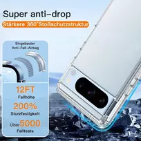 Wsiiroon skaidrus telefono dėklas, skirtas google pixel 8 pro, atsparus smūgiams, įbrėžimams, pirštų atspaudams, neslystantis, apsaugantis nuo kritimo, apsauginis dėklas, palaiko belaidį įkrovimą, skirtas pixel 8 pro