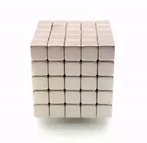 Neodimio magnetas kubas 5x5x5mm sidabrinis 10vnt