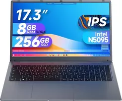 17 colių nešiojamas kompiuteris, 8gb ram 256gb ssd nešiojamas kompiuteris su celeron quad core n5095 (iki 2,9 ghz), vokiečių klaviatūra, ips fhd ekranas, internetinė kamera, dual wifi, bluetooth 4.2, hdmi, usb 3.0, type-c
