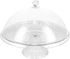 Duronge tortinė su dangčiu ir pagrindu, 30 cm apvali konditerijos tortinė, daugiafunkcinis plastikinis torto stovas, torto gaubtas, daugkartinio naudojimo, skaidri, virtuvėms