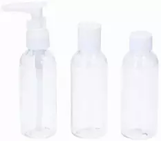 Kelioniniai buteliukai kosmetikai į lėktuvą atostogoms bagaže 3 x 80ml