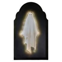 Eerie Effect Hologram Ghost Mirror Creative Scary Night Light Halloween Ghost Mirror  Prank Decor 35x20cm-White Light Style A