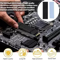 M.2 ssd aliuminio radiatorius su varžtais ir šilumą laidžiais silikoniniais padeliais, aušintuvo rinkinio radiatorius, radiatorius 2280 pcie nvme cpu aušinimas, skirtas m.2 aušintuvo nešiojamiesiems ir stacionariems kompiuteriams, 70x22x3mm, 3 rinkiniai