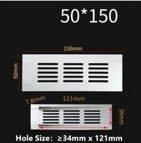 Aluminum alloy rectangular air vent grille ventilation cover Closet Shoe Wardrobe Cabinet Mesh Hole louver vent home Decor cover