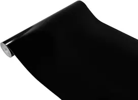 Dekoratyvinė juoda blizgi lipni plėvelė baldams, rulonas, plotis 90 cm