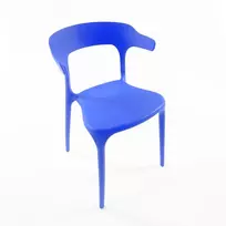 Mėlyna ažūrinė kėdė Elmeri, plastikinė, bistro stiliaus, skandinaviška, biuro