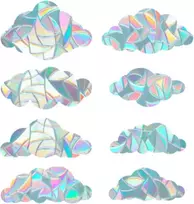 3d dekoratyvinė langų plėvelė, statinės vaivorykštės langų lipdukai, prizmės langų lipdukai svetainei, miegamajam, darbo kambariui, valgomajam, balkonui, įvairių dydžių langų plėvelė, 8 vnt. pakuotė (debesies formos)