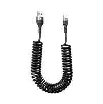 Usb-c tipo c - usb spiralinis spyruoklinis kabelis 1m 66w 5a greitas įkrovimas