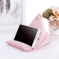 New Handmade Phone Tablet Pillow Holder Soft Fabric Triangle Mobile Phone Support Multifunction Reading Stand Desk