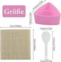 Jrshirleyltd 2 trikampių onigiri formelių rinkinys, ryžių onigiri su 1 ryžių šaukštu, rožiniai suši įrankiai, plastikinis suši formelių onigiri gaminimo rinkinys "pasidaryk pats", puikus suši gaminimo rinkinys