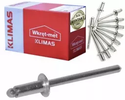 Klimas Nas-40008 traukos kniedė Al/st Iso 15977 4.0x8mm 3150vnt 5kg