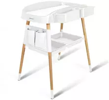 Babygo Changme modernus buko medienos vystymo stalas - baltas