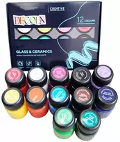Dekorator Labai didelis rinkinys dažų stiklui ir keramikai Decola 12 vnt x 20 ml