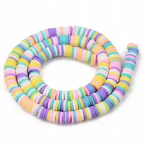 Polimerinio molio Heishi rankų darbo karoliukai, Mix, 6x0.5-1mm, 290vnt / 38cm