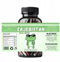 Buteliukas juokingoms tabletėms Žajebistan, dovana gimtadieniui 18 30 40 50 60