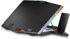 Marsgaming mnbc5, xl aušinimo pagrindas ir stovas argb, 6 ventiliatoriai, išmaniojo telefono laikiklis