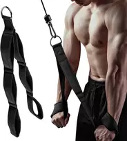 Tricepso virvė ilgo kabelio skriemuliui, 3 ilgių kabelio traukimo rankenos, tricepso rankena kabelio skriemuliui, fitneso skriemulio kabelio traukimo virvė, sporto salės rankenos, bicepso treniravimo įrenginys, skriemulio rankenos kabelio bokštui