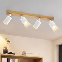 ZMH Lubinis šviestuvas su 4 Gu10 lizdais, medžio ir metalo dizaino