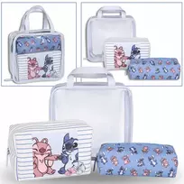 Dantų šepetėlis Disney Andzia ir Stitch kelioninių kosmetinių rinkinys su užtrauktuku, 3 vnt.