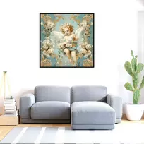 Shegzhuc deimantinė tapyba "angelas su sparnais", 30 x 30 cm, deimantinės tapybos paveikslai, angelai, fėjos ir elfai, deimantinė tapyba, gėlės, mozaikos deimantinė tapyba, meno siuvinėjimo kryželiu paveikslai, dovana sienai