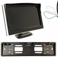 Automobilinis 5 colių monitorius + atbulinės eigos kamera su parkavimo jutikliais, rinkinys