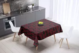 Bonamaison virtuvės dekoratyvinė staltiesė raudona juoda 140 x 140 cm - sukurta ir pagaminta Turkijoje