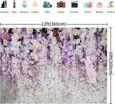 3,6 x 3 m nuotraukų fonas gėlių siena 3d violetinės gėlės fotografijos fonas mergaičių gimtadienio vakarėlis vestuvių nuotakos vakarėlio dekoracijos portretų fotosesijos reklaminis skydelis foto studijos rekvizitai